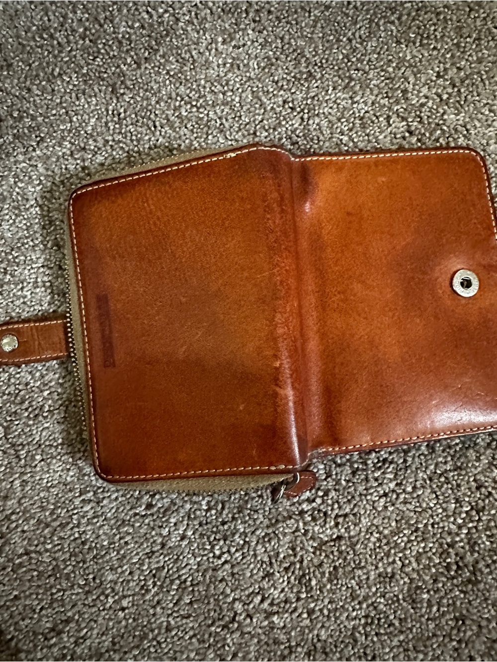 Dooney and Bourke Leather Top-Handle Satchel in Brown vintage w/leather wallet - Picture 5 of 8